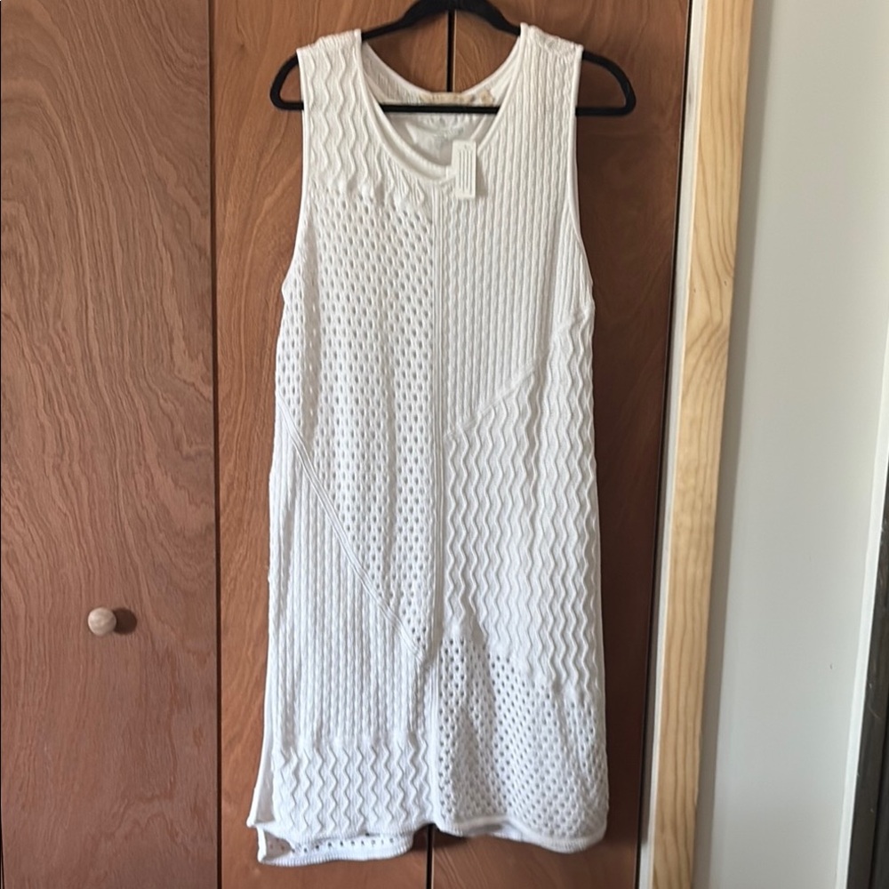 Soft Surroundings Alanis Lined White Sleeveless Knit Lined Tunic Size L NWT
